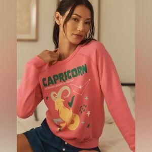 Anthropologie Midnight Rider Carolita Zodiac Capricorn Sweatshirt NWT